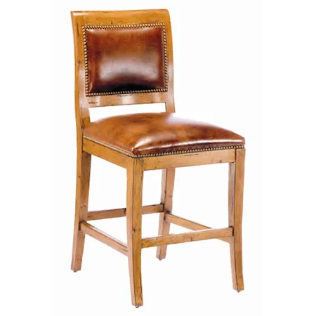 Country English 24" Barstool with Upholstered Seat